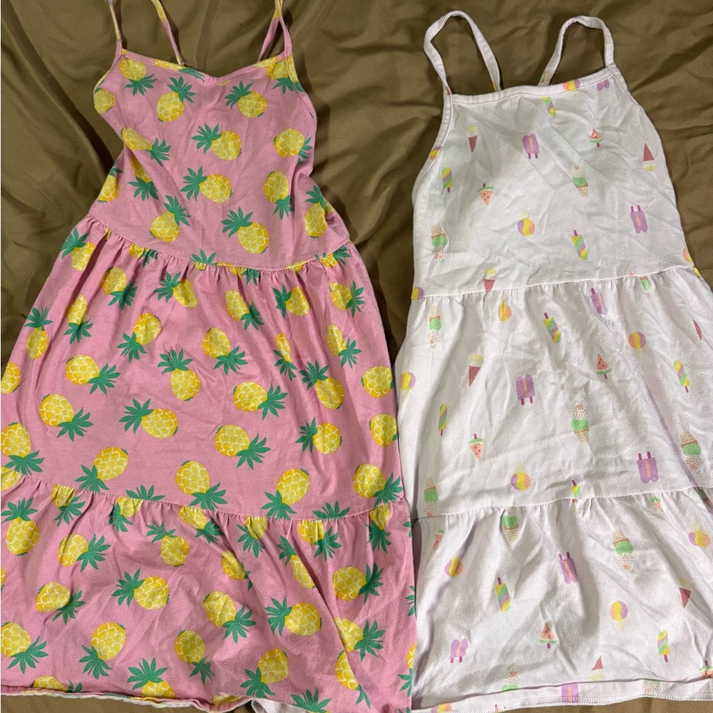 Girl’s Pink Pineapple and White Ice Cream Dresses